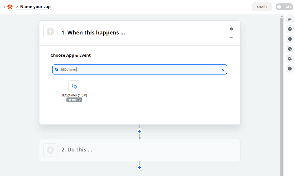 Zapier app étape 1