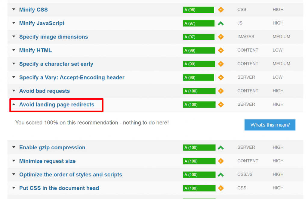 éviter les redirections de pages de destination